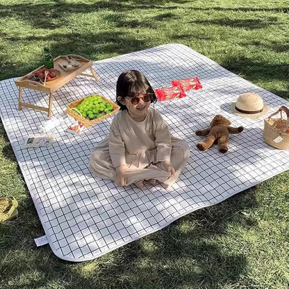 K Y KANGYUN Extra Large Picnic Blanket Outdoor Beach Blankets, Water-Resistant Foldable Sandproof Blankets Cute Picnic Mat for Beach, Camping Grass Lawn Park Mats (White, 80x80 in)
