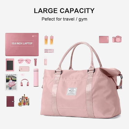 Sport Travel Duffle Large Gym Tote for Women, Weekender Carry on for Airplane, Ladies Beach Overnight Waterproof Luggage With Wet Bag