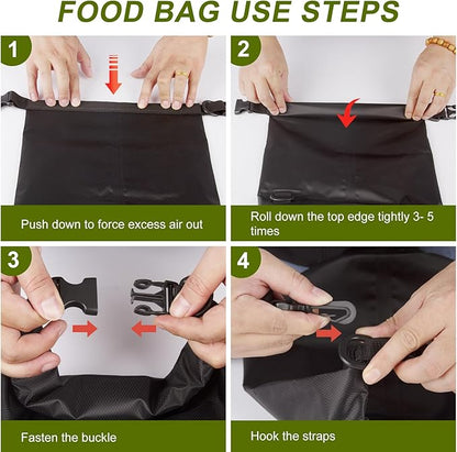 Fhmidic Bear Food Bag Hanging System, Easy to Throw Bear Bag Kit for Camping with a 10L Waterproof Bear Bag Backpacking, Survival Utility Rope, Carabiner