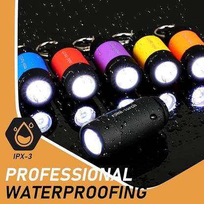 Retisee 24 Pieces Mini Flashlight Keychains Bulk Rechargeable Small Led Flashlight for Kids Portable Multicolor Flashlight Keychain Lamp for Travel Camping Party Favors