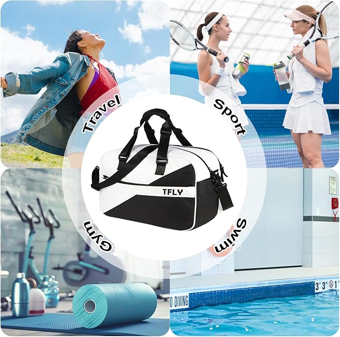 Gym Bag for Men and Women | Water-Resistant Duffel with Dry-Wet Separation & Shoe Compartment, 32L All-in-One Sports Bag for Travel | Swimming | Pickleball | Tennis