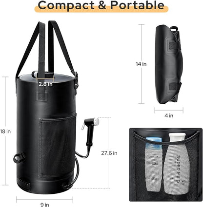 Solar Shower Bag, 5 Gal/3 Gal Portable Shower Bag for Camping, Solar Heating Outdoor Shower Bag, Upgraded Thickened Material Tear & Leak Proof, Camping Shower Bag for Traveling, Surfing