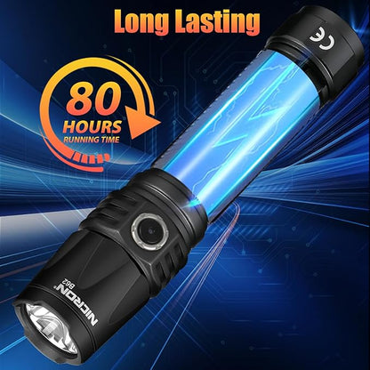 NICRON 1000 Lumens Rechargeable Tactical Flashlight: Led Flashlight Small, Bright, Powerful for Camping, Charged with Type C Cable