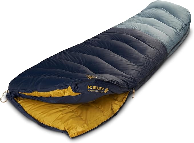 Kelty Supernova Down Sleeping Bag, Compact + Lightweight, Roomy Shape for All Body Types and Sleep Positions, Recycled Shell Fabrics