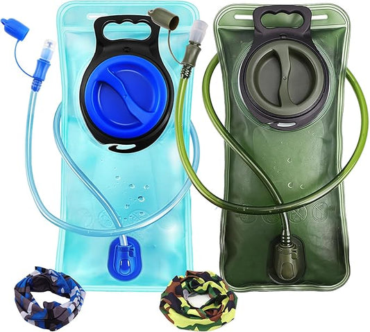 Hydration Bladder, 1.5L-2L-3L Water Bladder for Hiking Backpack Leak Proof Water Reservoir Storage Bag, BPA-Free Water Pouch Hydration Pack for Camping Cycling Running, Military Green 1.5-2-3 Liter