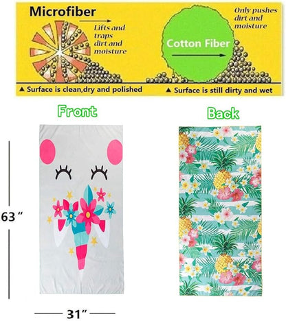HAOKUN Unicorn Microfiber Beach Towel Large