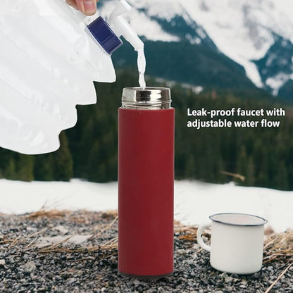 Foldable Water Container, Collapsible Water Container with Spigot Portable Water Storage Jug Carrier for Outdoor Camping Hiking Climbing(15L)
