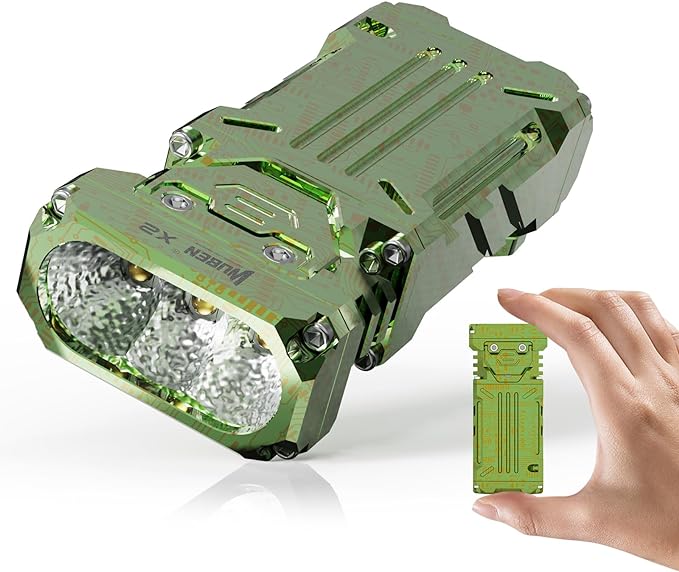 WUBEN X2 1,800 High Lumens Outdoor Pocket Flashlight 90+ High CRI, 175° Floodlighting Mini Rechargeable Flashlight for EDC, Camping, Night Walk, Emergency with 6 Light Modes, Type-C Charging Lanyard