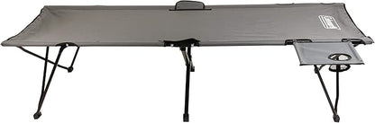 Coleman Pack-Away Camping Cot with Removable Side Table, Extra Wide Cot Fits Adults up to 6ft 6in or 300lbs, Carry Bag Included