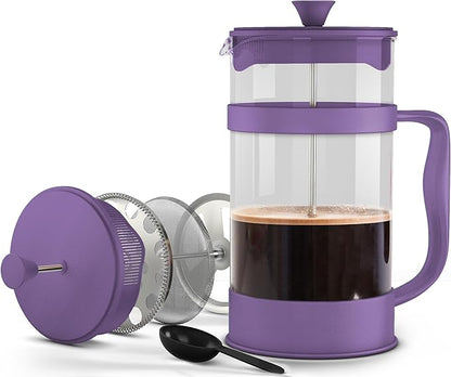 Utopia Kitchen 12 Ounce 0.35 Liter French Press Coffee Maker, Tea Maker, Travel Coffee Presses, Heat Resistant Thickened Borosilicate Coffee Pot for Camping Travel Gifts, Plum Pack of 1