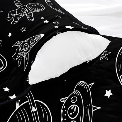 Space Nap Mat - Space Ship Galaxy Sleeping Bag with Removable Pillow - Daycare and Sleepovers Preschool Kindergarten Bedding Set for Kids Toddler Boys Girls