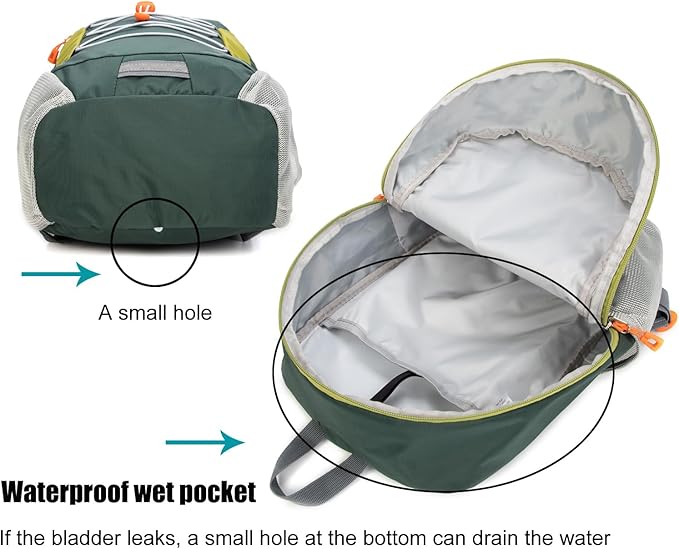 Little Kids Hiking Backpack for Boys or Girls, Small Daypack for Camping or Travel (Green)
