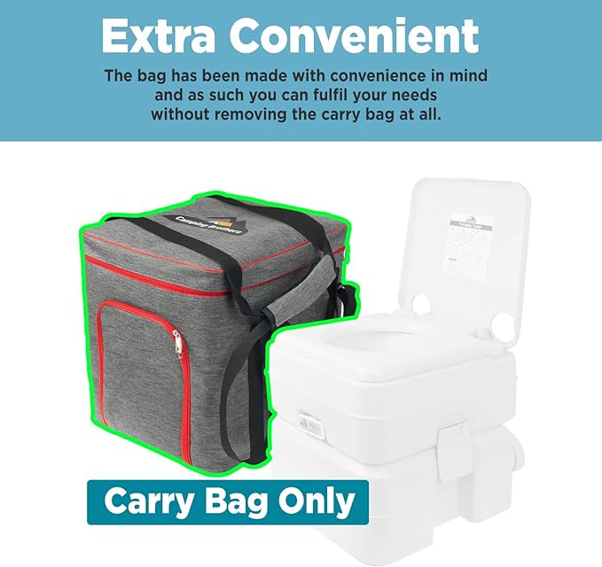 Outdoor Portable Toilet with Carry Bag (5.3 Gallons Capacity Waste Tank) Camping Porta Potty Supports 286 LBS and Up to 50 Flushes (Carry Bag Only)