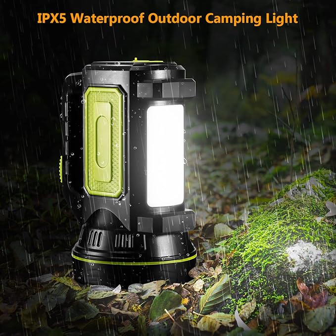 ONEVER Rechargeable Spotlights Handheld Flashlight LED Super Bright Rechargeable Flashlight, 2 Modes LED Searchlight 1200mAh Hand Flashlight Portable LED Lantern Outdoor Camping Emergency Flashlight