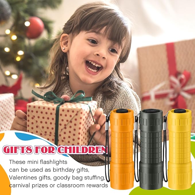 48 Mini Flashlights Bulk for Kids Small Assorted Colors Handheld LED Flashlights with Lanyard for Party Favor, Night Reading, Emergency, Camping(Lovely)