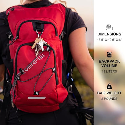Everfun Hydration Backpack 18L with Water Bladder 2L/3L Hiking Water Backpack Women Men Lightweight Insulation Hydration Day Rucksack for Hiking, Cycling, Running, Festival, Camping