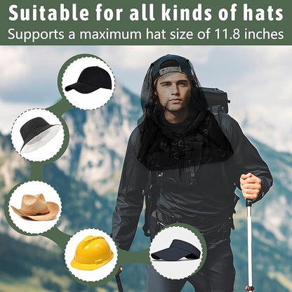 Mosquito Head Net Hat, Protects Face and Neck from Mosquito Bites for Camping, Fishing, Gardening, Apiculturist