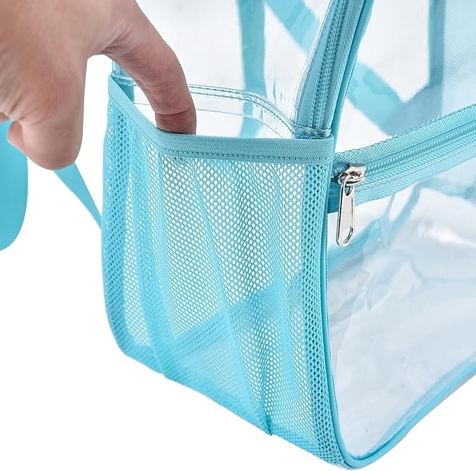 Oraben Clear Backpack for Stadium Events Clear Stadium Backpack 12x6x12 Bag (Enhanced Strap, Teal)