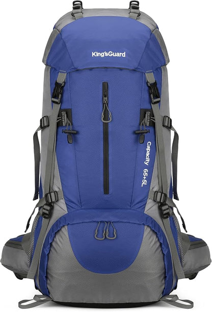 70L Camping Hiking Backpack with Rain Cover Waterproof Backpacking Backpack for Hiking Treeking Climbing Outdoor (DeepBlue)