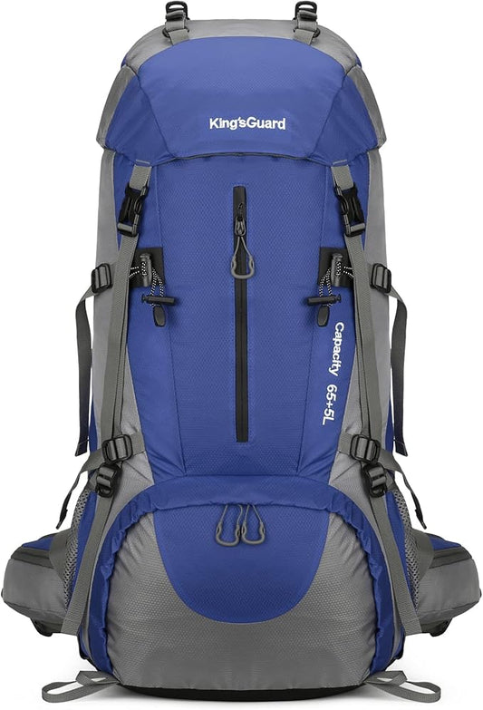 70L Camping Hiking Backpack with Rain Cover Waterproof Backpacking Backpack for Hiking Treeking Climbing Outdoor (DeepBlue)