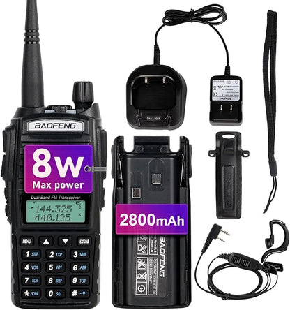 BaoFeng Radio BaoFeng UV-82 High Power Ham Radio Handheld Dual Band Portable Two Way Radio Walkie Talkies with Dual PTT Earpiece