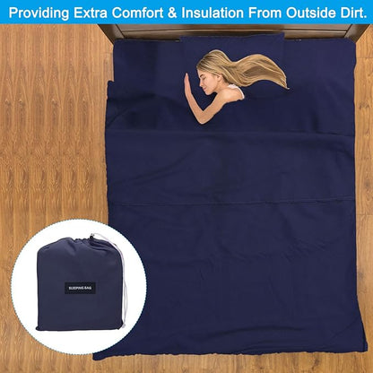 PATIKIL Sleeping Bag Liner Lightweight Soft Travel Camping Sheet Sleep Sack Compact Sleeping Bags Set with Carry Bag for Backpacking Camping Travel Hotel