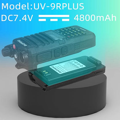 BAOFENG UV-9R Battery,4800mAh Type-C Charge BL-9 Li-ion 7.4V Replacement Radio Battery for UV-9R Plus Pro UV-9G BF-T57 GMRS-9R UV-XR USB-C Rechargeable walkie Talkie Battery (1Pack+USB-c car Charger)