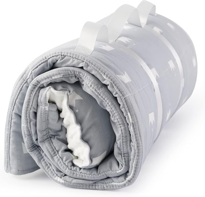 Bunnikins & Clover Toddler Nap Mat with Removable Pillow, Nap Mats for Preschool, Easy Clean Toddler Nap Pad for Kindergarten, Kids Sleeping Bag for Travel Camping