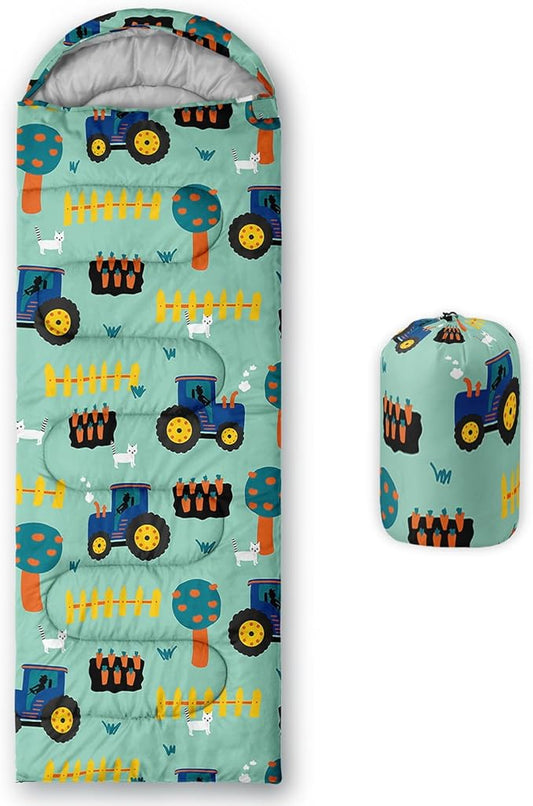 Kids Sleeping Bag for Boys Girls,Cute Puppy Print-Lightweight Warm Portable Outdoor Indoor-Waterproof Cold Weather Resistant Sleeping Bag for Camping Hiking
