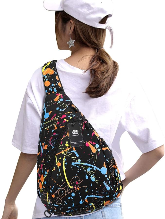 HUA ANGEL Crossbody Sling Bag for Men & Women Lightweight Waterproof Chest Shoulder Bag for Travel Hiking & Everyday Use