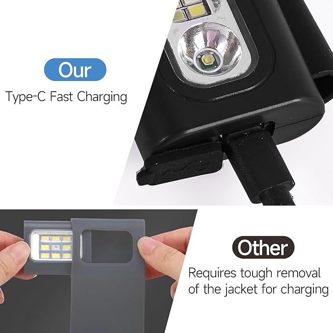 RAHAN Clip on Running Light, 2Pack Magnetic Clip on Light for Runners with 6 Lighting Modes, Rechargeable Reflective Running Gear for Runners Night Walking Hiking Camping (Black)
