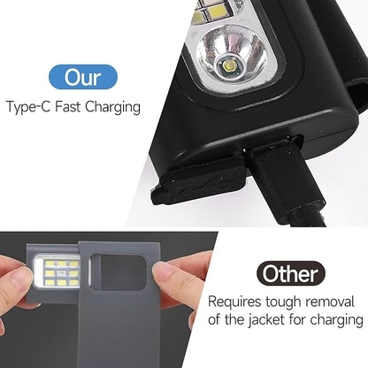 RAHAN Clip on Running Light, 2Pack Magnetic Clip on Light for Runners with 6 Lighting Modes, Rechargeable Reflective Running Gear for Runners Night Walking Hiking Camping (Black)