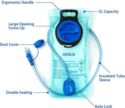 Hydration Bladder, 2L-3L Water Bladder for Hiking Backpack Water Storage Bag Reservoir, BPA Free Water Pouch Hydration Pack Replacement for Bicycling Cycling Hiking Camping Hunting Running