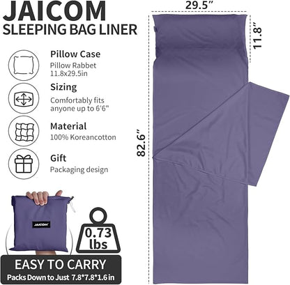 Sleeping Bag Liner Ultralight - Travel Sheets for Hotel, Portable & Comfortable & Quick-Drying Adult Sleep Sack for Camping, Business Trips, Traveling, Hostel