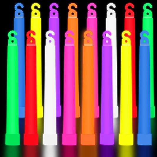 25 Pack Glow Sticks,Ultra Bright Glow Sticks Bulk,6 Inch Glowsticks with 12 Hour Duration,Glow in The Dark Sticks for Kids Party Supplies Party Favors,Emergency Glow Sticks for Camping,Survival Kit