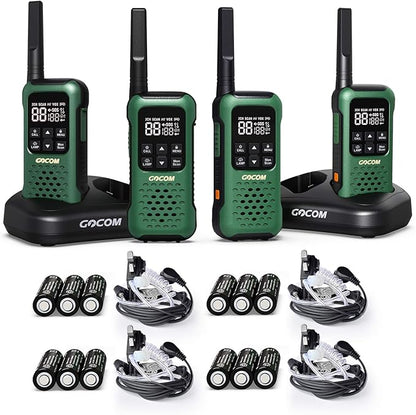 G9 Waterproof Walkie Talkie for Adult Long Range, Floating Portable Two Way Radio, NOAA Weather Alert,SOS,Flashlight, Rechargeable 2 Way Raido for Adults (4 Pack)