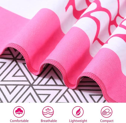 2 Packs Microfiber Oversized Lightweight Thin Beach Towel Sandproof Compact Quick Dry Clearance Towels Extra Large Sand Free Pool Travel Beach Essentials Accessories Women Adult Gift Pink Grey Turtle