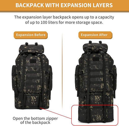 Hiking Daypack for Men Large Army Rucksack molle bag Military Tactical Backpack for Outdoor Traveling Camping
