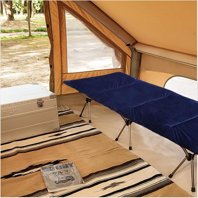 Gehannah Thick Camping Sleeping Pad, Soft Comfortable Microfiber Camping Cot Pads for Adults, Lightweight Foldable Sleeping mats for Traveling Hiking Backpacking Traveling