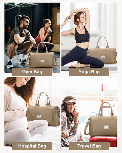 Gym Bag Womens,Travel Duffel Carry on Bag Sport Tote Bag Weekend Overnight Bag