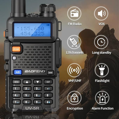 BAFENG UV-5R Ham Radio Handheld Dual Band Long Range Walkie Talkie for adults Ham Radios Long Range Two Way Radio Walkie Talkies with Headset Full Set