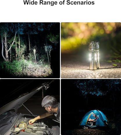 SK03 Pro LED Rechargeable Flashlight, 2 in 1 Magnetic Bracket, Side Light with 4 Colors Filters, 10 Modes, IP65 Waterproof, Mini AA LED Flashlight for Camping, Hiking, Walking