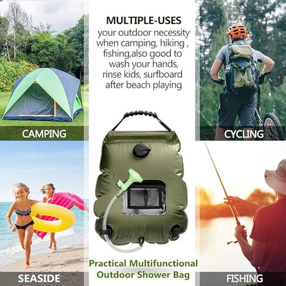 Solar Shower Bag, Solar Heating Camping Shower Bag, 5Gal(20L) Portable Camping Shower Bag, with Removable Hose and On-Off Switchable Shower Head, for Outdoor Traveling/Climbing/Hiking/Beach/Swimming