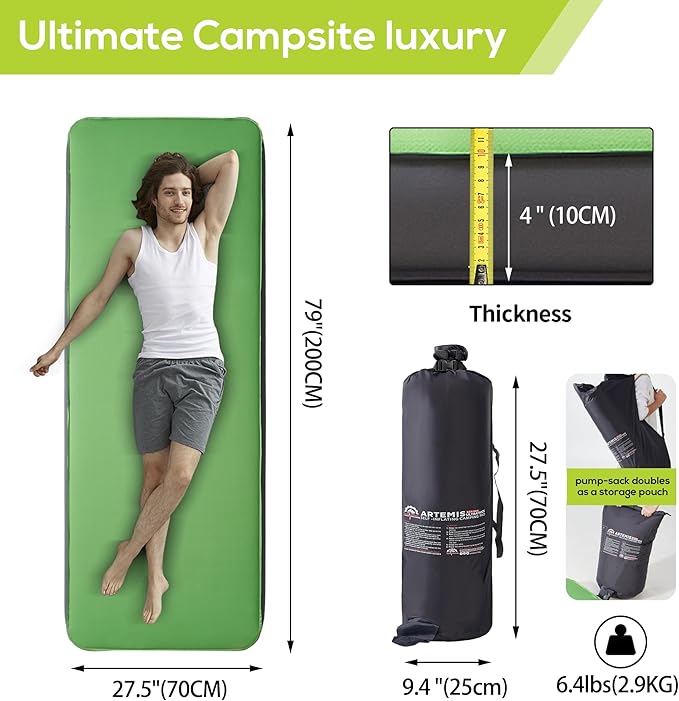 Gear Doctors Artemis 3D 8.3 R-Value Self Inflating Sleeping Pad Camping, Camping Mattress Pad, Sleeping Mat, Camping Mat, Camping Pad, Camping Sleeping Pads, Self Inflating Air Mattress