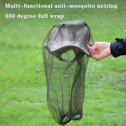 Mosquito Head Net Mesh with Extra Fine Holes, Bug Netting for Hats Anti Bee Insect Gnats Bits Face Mask Neck Cover for Outdoors Hiking Fishing Camping Hiking Garden