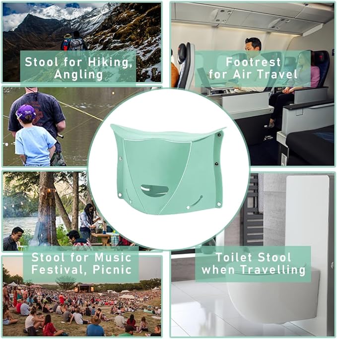 Folding Lightweight Portable Stool, Thickness of 0.5 in, Collapsable Foldable Travel Potty Stool, Footrest for Air Travel. Opens Easy for Camping Hiking Picnic Fishing Subway Party Ball Game (Yellow)