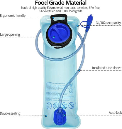 1/2/4/8 Pack Hydration Bladder, 1.5L/2L/2.5L/3L Water Reservoir, Leakproof Water Bladder Hydration Pack, Large Opening Water Storage Bladder Bag, for Cycling Hiking Camping