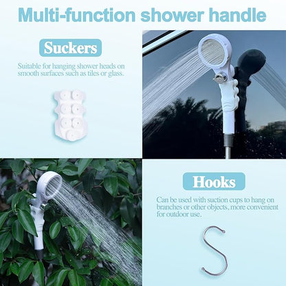 Upgrade Portable Camping Shower, Portable Shower for Camping, Outdoor Camp Shower Pump with 5200mAh Battery, 90 Mins Shower Time, Electric Shower Pump for Outdoor Bathing Pet Cleaning Garden Watering