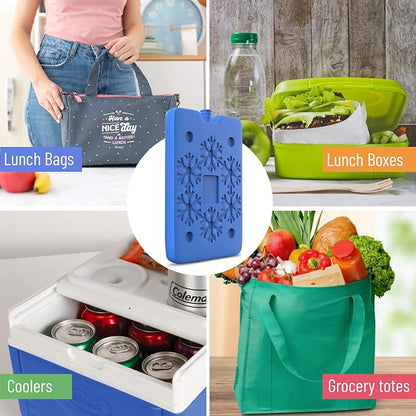 Ice Packs for Lunch boxes and Coolers | Bento Lunch Box Ice Packs, Cooler Bag for Work, School, Picnic or Camping | Reusable Small Freezer Pack, Adult and Kid Friendly