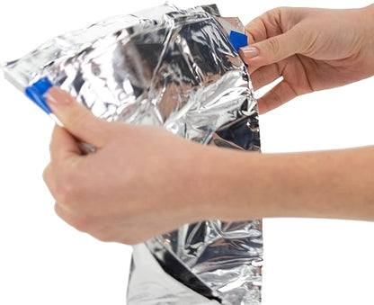 HealthyLine - Emergency Mylar Thermal Space Sleeping Bags (2 Pack) - for Detox & Weight Loss Sauna Experience, Far Infrared Therapy - Retains up to 97% of Body Heat - Silver 80in x 40in